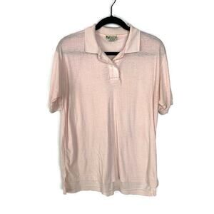 John Meyer Of Norwich Mens Light Pink Polo Shirt Short Sleeve Size M